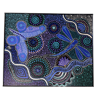 Butterfly and Dragonfly Stretched Canvas (25cm x 30cm) - Maree Bradbury Aboriginal Art