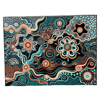 Maree Bradbury Aboriginal Art Stretched Canvas (40cm x 30cm) - Quandamooka Country (Dry Season 2)