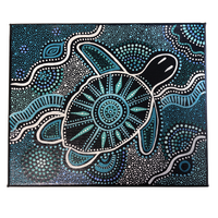 Maree Bradbury Aboriginal Art Stretched Canvas (25cm x 30cm) - Turtle