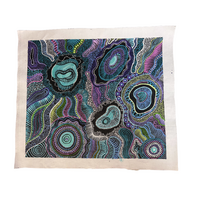 Maree Bradbury Aboriginal Art UNStretched Belgian Linen Canvas (55cm x 49cm) - The Story of Country