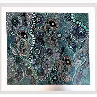 Maree Bradbury Aboriginal Art UNStretched Belgian Linen Canvas (55cm x 49cm) - Water Horse