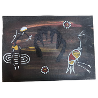 Unstretched Handpainted Aboriginal Art A4 Canvas (21cm x 29cm) - Brolga and Dancer