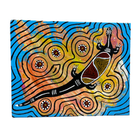Handpainted Aboriginal Art Canvas Board (10&quot;x 8&quot;) - Sand Goanna