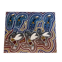 Original Aboriginal Art Painting Stretched Canvas (25cm x 20cm ) - Dancing Brolgas