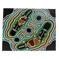 Original Aboriginal Art Painting Stretched Canvas (25cm x 20cm ) - Gaya-Dari the Platypus