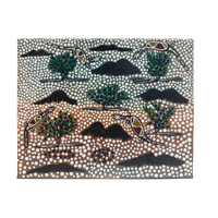 Original Aboriginal Art Painting Stretched Canvas (25cm x 20cm ) - Rock Lizards