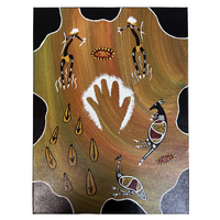 Original Aboriginal Art Painting Stretched Canvas (30cm x 40cm ) - Living on Country