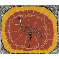 Aboriginal Art Print on Stretched Canvas (40cm x 30cm) - Dinewan the Emu