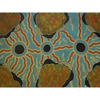 Aboriginal Art Print on Stretched Canvas (40cm x 30cm) - Waterways on Country