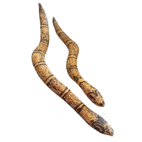 Maruku Arts Aboriginal Traditional Carved (54cm + 40cm) Python Pair (Kuniya)