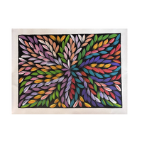 Raintree Aboriginal Art UNStretched Canvas [60cm x 45cm) - Bush Medicine Leaves 