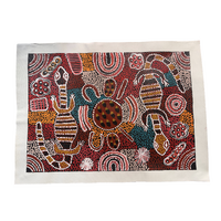 Raintree Aboriginal Art UNStretched Canvas (60cm x 45cm) - Women Collecting Bush Tucker
