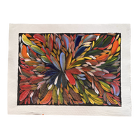 Raintree Aboriginal Art UNStretched Canvas [60cm x 45cm] - Bush Medicine Leaves (Multi)