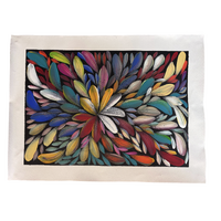 Raintree Aboriginal Art UNStretched Canvas [60cm x 45cm] - Bush Medicine Leaves (Multi)