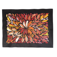 Raintree Aboriginal Art UNStretched Canvas [60cm x 45cm] - Bush Medicine Leaves (Oranges/Pinks)