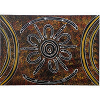 Raintree Aboriginal Art UNStretched Canvas [36cm x 52cm] - Women&#39;s Ceremony (2)