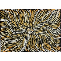 Raintree Aboriginal Art UNStretched Canvas [52cm x 36cm) - Bush Medicine Leaves (Brown)