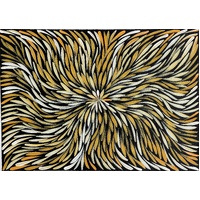 Raintree Aboriginal Art UNStretched Canvas [52cm x 36cm) - Bush Medicine Leaves (Brown)