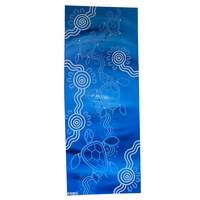 Stephen Hogarth Aboriginal Art Stretched Canvas (41cm x 110cm) - Swimming Sea Turtles (1)