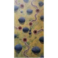 Stephen Hogarth Aboriginal Art Stretched Canvas (45cm x 100cm) - Pathways on Country