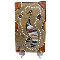 Handpainted Aboriginal Art Slate Tile (11cm x 19cm) - Emu