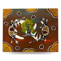 GOANNA - Handpainted Timber Canvas [25cm x 20cm] - Dreamtime Kullilla-Art