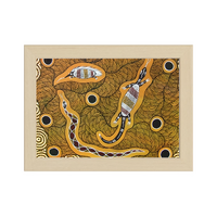 Framed Aboriginal Art PRINT (13cm x 18cm) - Animal Meeting Places
