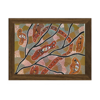 Framed Aboriginal Art PRINT (13cm x 18cm) - Animals of the Waterways