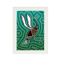 Framed Aboriginal Art PRINT (13cm x 18cm) - BROLGA