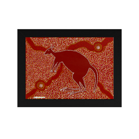 Framed Aboriginal Art PRINT (13cm x 18cm) - Bohra Kangaroo