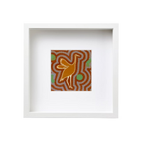 Box Framed Aboriginal Art Print (25cm x 25cm) - Brolga