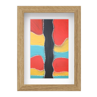 Framed Aboriginal Art PRINT (13cm x 18cm) - Generational Pathways