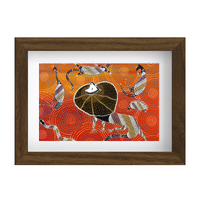 Framed Aboriginal Art PRINT (13cm x 18cm) - King of the Lizards