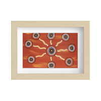 Framed Aboriginal Art PRINT (13cm x 18cm) - Meeting Places