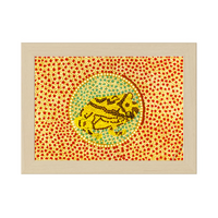 Framed Aboriginal Art PRINT (13cm x 18cm) - Tiddalik the Frog: The Flood Maker