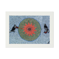 Framed Aboriginal Art PRINT (13cm x 18cm) - Waratah