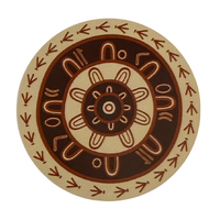Dinawan Dreaming Round [3m] -  Aboriginal Recycled Plastic Mat - Brown/Beige