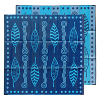 Aboriginal Recycled Mat - Large (3m x 3m) - Gumleaves and Waterholes