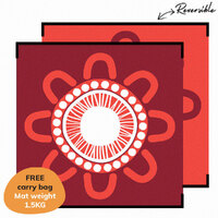 Aboriginal Recycled Mat - Med/Square [1.8m x 1.8m] - Come Celebrate (Fire)