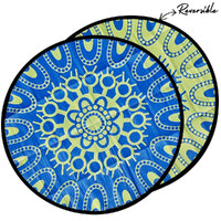 Gather Around [Blue/Lime] - Aboriginal Recycled Plastic Round Mat [3m]