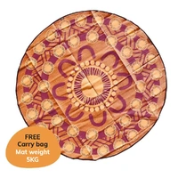 Aboriginal Recycled Mat - 3.6m Round - Celebration (Plum/Ochre)