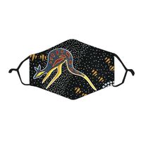 Tobwabba Aboriginal Art Custom Reusable Antibacterial Polyester Cotton Face Mask - Coastal Koori