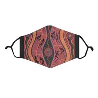 Tobwabba Aboriginal Art Custom Reusable Antibacterial Polyester Cotton Face Mask - Women&#39;s Country
