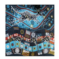 Danny Eastwood Aboriginal Art Giftboxed 100% Silk Scarf (91cm X 91cm) - Roo Dreaming