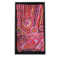 Warlukurlangu Aboriginal Art Giftboxed 100% Silk Scarf - Pikilyi Jukurrpa