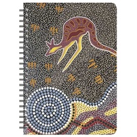Tobwabba Aboriginal Art A5 Spiral Notebook - Journey of the Coastal Kooris