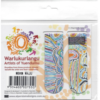 Warlukurlangu Aboriginal Art Magnetic Bookmark Set (2) - Mina Mina Dreaming (Blue)