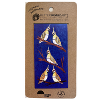 Better World Aboriginal Art Cardboard Magnetic Bookmark - Spinifex Budgies 