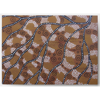 The Rivers Flow (Set 5) - Aboriginal Art designed Linen Envelope (185mm x 135mm) 