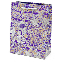 Aboriginal Art Kraft Handmade Paper Glitter Giftbag (Small) - Milkyway
